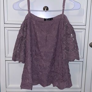 purple lace top